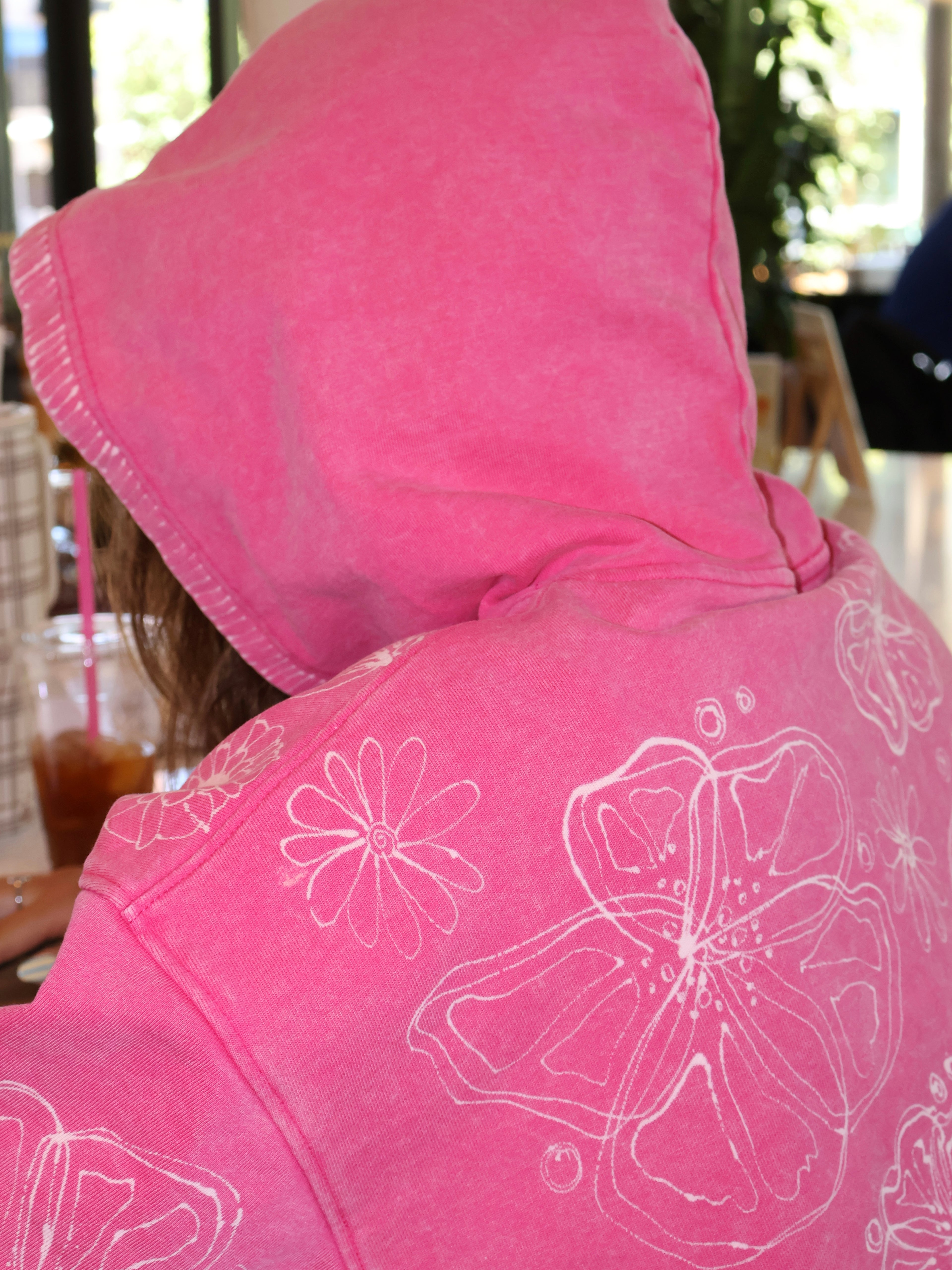Hand-Painted Flower Bubble Streetwear Hoodie